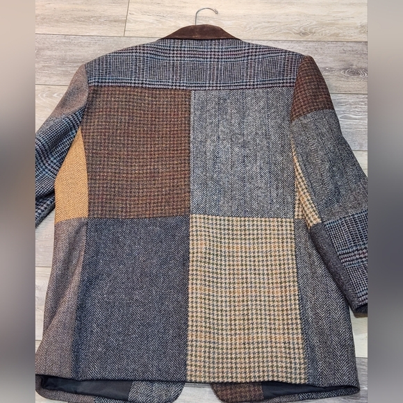 International Scene Vintage Suede Leather Patchwork Blazer - Picture 3 of 8